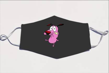 Porwal's The cowardly dog scary in night designer printed face mask for kids Washable Cloth Mask
