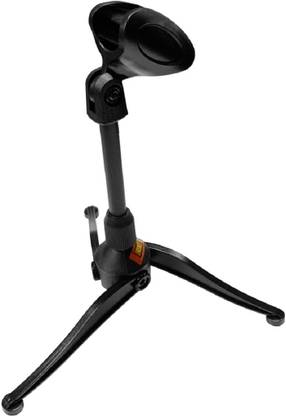 MX Microphone Table Tripod Stand with Adjustable Height 4.7 to 8.7 Inches Mic Clip Microphone Tabletop Stand