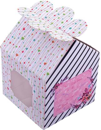 LINE 'N' CURVES Folding Paper Box Chocolates Packing Box, Cookies Packing Box - PACK OF 100 Printed Party Box