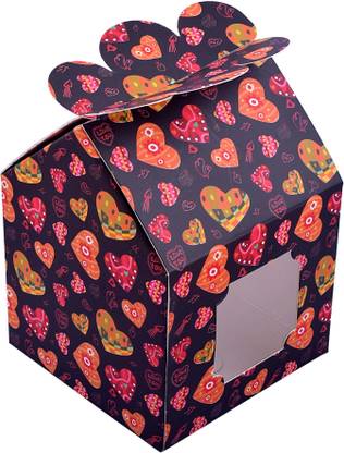 LINE 'N' CURVES Empty Folding Paper Chocolate Packing Box, Cupcake Box, Cookies Box - SET OF 50 Printed Party Box