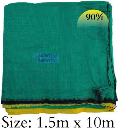 Mipatex 90% Green Shade Net 1.5m x 10m, Multi-Purpose Greenhouse Garden Nursery Shading Cloth - Blocks Sun Light Dust, Protect Flowers and Plants Portable Green House