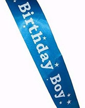 Joys Bucket Birthday Boy Sash ,Birthday Party Sash (Blue Free Size)- 1 PC