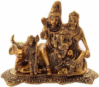 RJ Craft Shiva Ganesha Parvati -shiv parivar-shiva parivar-shiva idol- shiv idol- Murti - Statue Decorative Showpiece Decorative Showpiece  -  14 cm