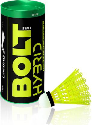 LI-NING Bolt Hybrid (3 in 1) Nylon Shuttle  - Yellow