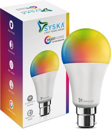 Syska Wi-Fi Led 9W 16Million Shades Smart Bulb