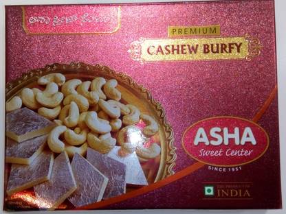 ASHA SWEET CENTER PREMIUM KAJU BURFI 100 GMS Box