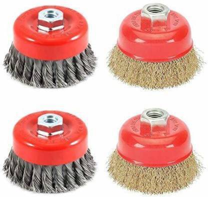 Kshivi Wheel Cup Brush for Angle Grinder to Remove Rust, Paint (Pack of 4) Wheel Brush