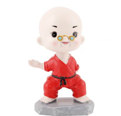 Real Nature Beautiful Ninja Monk Figurine for Car Dashboard Decorative Showpiece