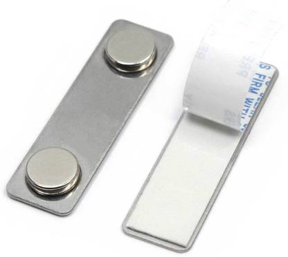 GMT Silver Magnetic Name Tag/ID Badge Holder with Foam Adhesive On Front Plate - 20 Pieces Set Magnetic Paper Holder Pack of 20