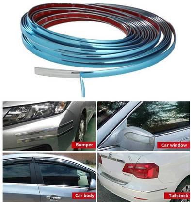 CARZEX Car Side Window Silver Chrome Strip Beading Roll (12MM) (10 Meter) for All Car Models Car Side Beading
