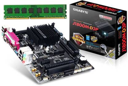 GIGABYTE Motherboard(Built-in Celeron J1800 - 2.41Ghz Dual Core Processor/DDR3/D-SUB and HDMI / PCIE x16) With CPU Fan Combo Motherboard