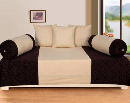 KREEVA Polyester Damask Diwan Set