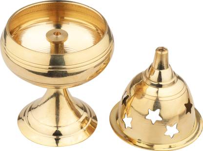 Rolimoli Diwali Brass Stand Apple Shape Diya set of 1 Brass Table Diya