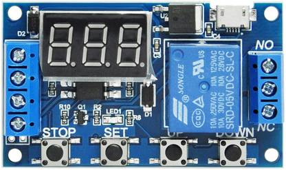 JAIVIK STORE DV 6V~30V Multifunction Trigger Delay Time Module Switch Control Timer Relay Digit LED Display Micro USB 5V for Arduino Timer Counter Temperature Sensor and Controller Electronic Hobby Kit