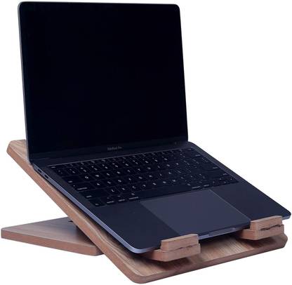 Df ENTERPRISE Wooden Handmade Laptop Stand Wooden Laptop Stand Wooden Desk Stand Rotatable Laptop Stand with Adjustable Height Compatible with Universal Laptops