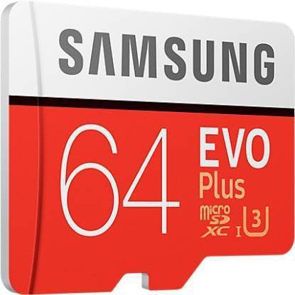 SAMSUNG MB-MC64GAO0 EVO Plus 64 GB MicroSDXC Class 10 100 MB/s  Memory Card Compatible with Mobile, Camera, Tablet, Computer