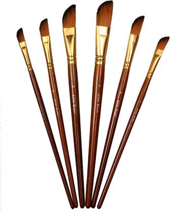 CHROME Small Handle Synthetic Dagger Striper Tip Artist Paint Brushes
