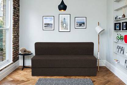 SPRINGTEK FoldingPerfect for Guests Jute Fabric 6 X 6 Feet 4 Seater Double Fold Out Sofa Cum Bed