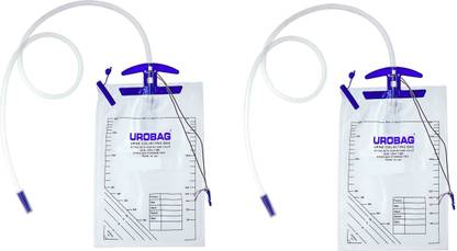 Agarwals Urine Collection Uro Bag with Moulded Handle 2000 ML (Clear) - (Pack of 2) Urine Bag
