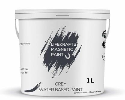 Lifekrafts Magnetic Receptive Wall Paint/Grey Water Based Paint(1 Liter) Grey Functional Wall Paint