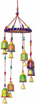 CRAFTOHOLICS Kada Latkan Wall/Door Hanging Bells Toran 1Pcs Microfiber Multicolour Toran