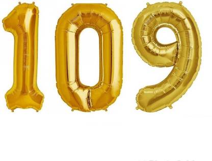 NIKS Solid Golden One Hundred Nine '109' Number/Digit/Numerical Foil Balloon Balloon