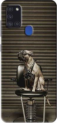 NDCOM Back Cover for Samsung Galaxy A21s Steampunk Pitbull Dog Printed