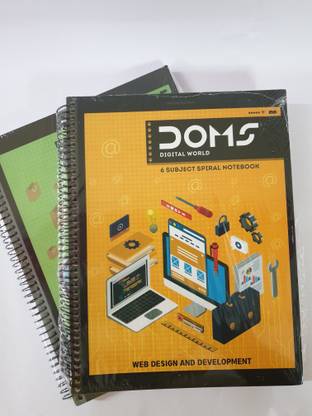 DOMS Spiral NoteBook Assorted Notebook Single Line 300 Pages