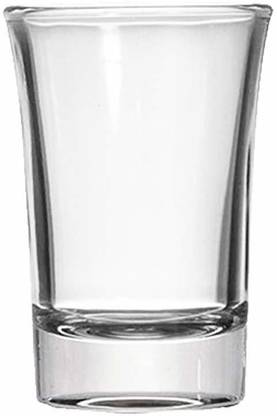 Masox Store (Pack of 2) Heavy Base Wide Mouth Shape Round Shot Glass, Vodka Tequila Shot Glasses-35ml (Set of 2) Glass Set Shot Glass