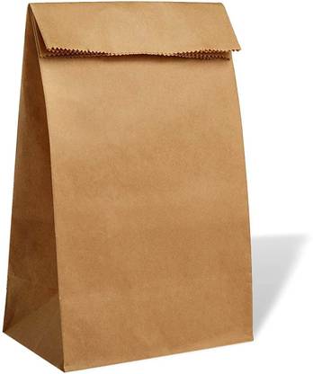 Siddhi Vinayak Enterprises Paper 100 GSM Bag Recycle Environment Eco Friendly Biodegradable Postage Packaging Courier Envelope (L x H x W) 8" x 17"x 4" Inch Pouch - Pack of 100 Grocery Bags (Brown) Pack of 100 Grocery Bags