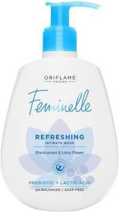 Oriflame Sweden Feminelle Refreshing Intimate Wash Blackcurrant & Lotus Flower Hand Wash Bottle