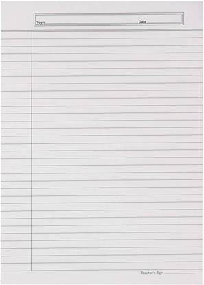 Yushuu Both Side Ruled Practical/Assignment Sheet (40 sheets) Ruled A4 120 gsm, 130 gsm Project Paper