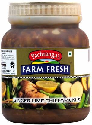 Pachranga's Farm Fresh Fresh Ginger Lime Chilly Pickle, 1 kg Green Chilli Pickle
