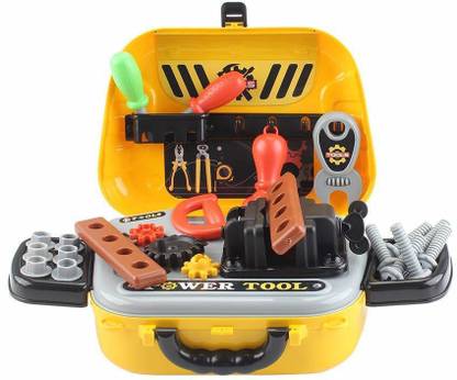 VikriDa 2 in 1 Boy Toy Power Tool Box DIY Pretend Play/Role Play Toy Tool Kit Set with Box for Kids/Boys (Tool Kit)