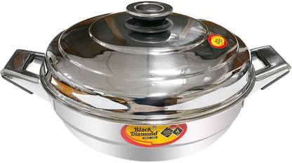 Black Diamond Momo/Modak Maker with Lid & Riveted Handles Stainless Steel Steamer Stainless Steel Steamer