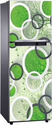 Design Zoo 61 cm Green Circles Texture Fridge Sticker Self Adhesive Sticker