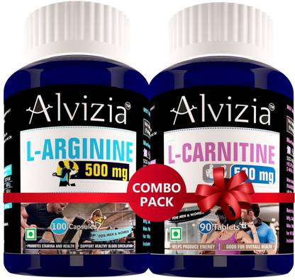 Alvizia L- Arginine 500mg (100 No) & L carnitine 500mg (90 No) | Combo Pack