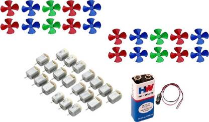 BHAWAN SHARMA High speed Toy Motor, Four wings, Propeller Each of 20 and One battery, Connector Motor Control Electronic Hobby Kit