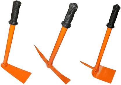 Flipkart SmartBuy Hoe Set of 3 with Garden Hoe, Garden Hoe with Prong and Garden Pick Axe. Garden Tiller Set Combo Garden Tool Kit