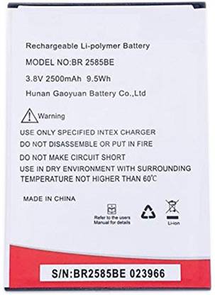 SYSTENE Mobile Battery For  Intex Cloud Swift BR2585BE(Full 2500mAh capacity)-TESTED