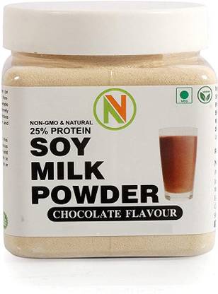Nature Vit Vegan, Non-GMO and 25% Protein Soy Milk Powder, 300 gm, Chocolate Flavour Protein Shake