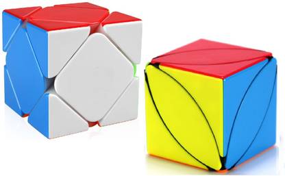 Authfort QiYi Ivy Cube Stickerless Qiyi Skewb Leaf Cube & QiYi Skewb Cubes combo pack of 2