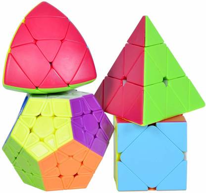 Authfort Combo Set of Speedcubing Bundle Pyraminx Megaminx Mastermorphix Skewb Cubes