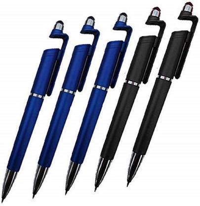 Supreme Quality Shopee (Pack of 5) Universal 3in1 Stylus Pen, Tablet Touch Screen Stylists, Painting Pen Digital Pens with Mobile Stand Multi-Color Stylus