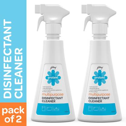 Godrej Protekt Multipurpose Disinfectant Cleaner Trigger-Spray - Kills 99.9% Germs, Anti-bacterial - Pack of 2