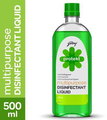 Godrej Protekt Multipurpose Disinfectant Liquid - Kills 99.9% Germs, Anti-bacterial, for Home & Personal Hygiene, Citrus Fragrance