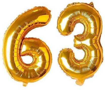 CC&S Solid '63' (SIXTY-THREE) Number/Digit/Numerical Foil balloon Letter Balloon