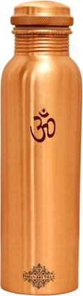 IndianArtVilla Valentine Gift Engraved Om DesignPure Copper Bottle,Pack of 1, Leak Proof 1000 ml Bottle