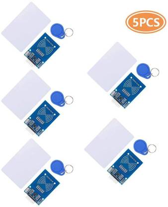 Manushre Manas Enterprises MFRC RC522 RFID-RC522 RF IC Card Reader Sensor Module S50 13.56MHz RFID Smart Card RFID Chip Key Ring (Module) (Pack of 5) FM Transmitter Electronic Hobby Kit