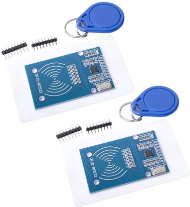 Grahikum MFRC RC522 RFID-RC522 RF IC Card Reader Sensor Module S50 13.56MHz RFID Smart Card RFID Chip Key Ring Module (Pack of 2) Electronic Components Electronic Hobby Kit